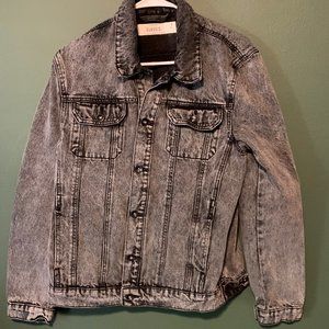 Topman Acid Washed Black Jean Jacket Size Small